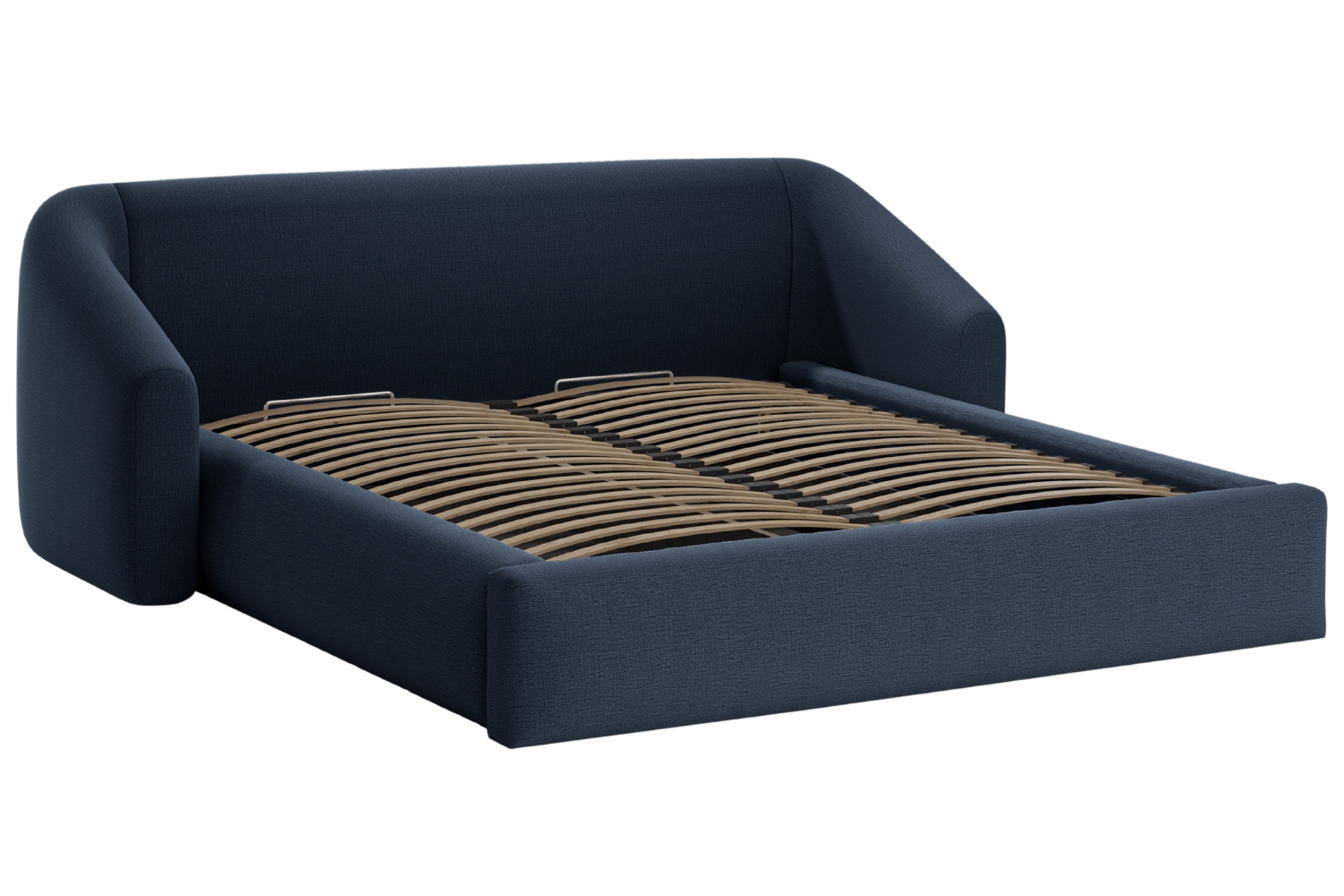 Cosmopolitan Design Modrá dvoulůžková postel Campi 180 x 200 cm s úložným prostorem Cosmopolitan Design