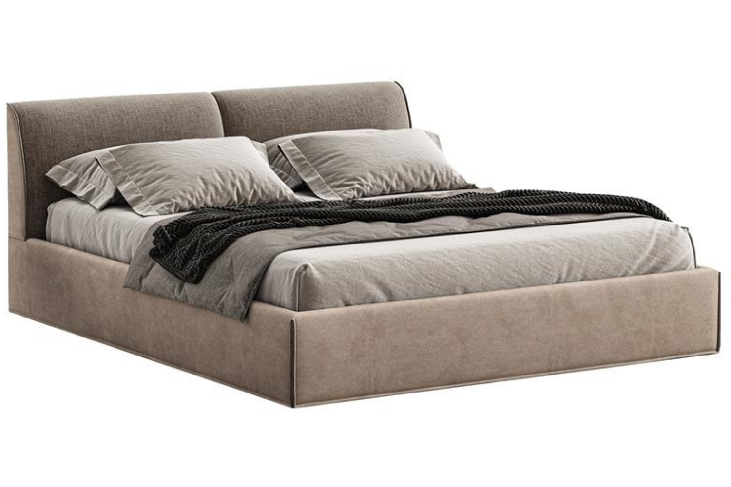 Woodsoft Hnědá dvoulůžková postel Novara 200 x 200 cm s úložným prostorem Woodsoft