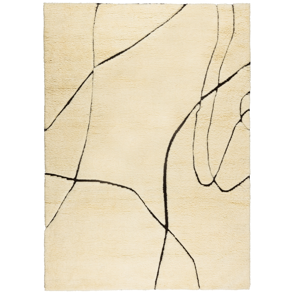 FEST Amsterdam Bílo-černý vlněný koberec Sign 160 x 230 cm FEST Amsterdam