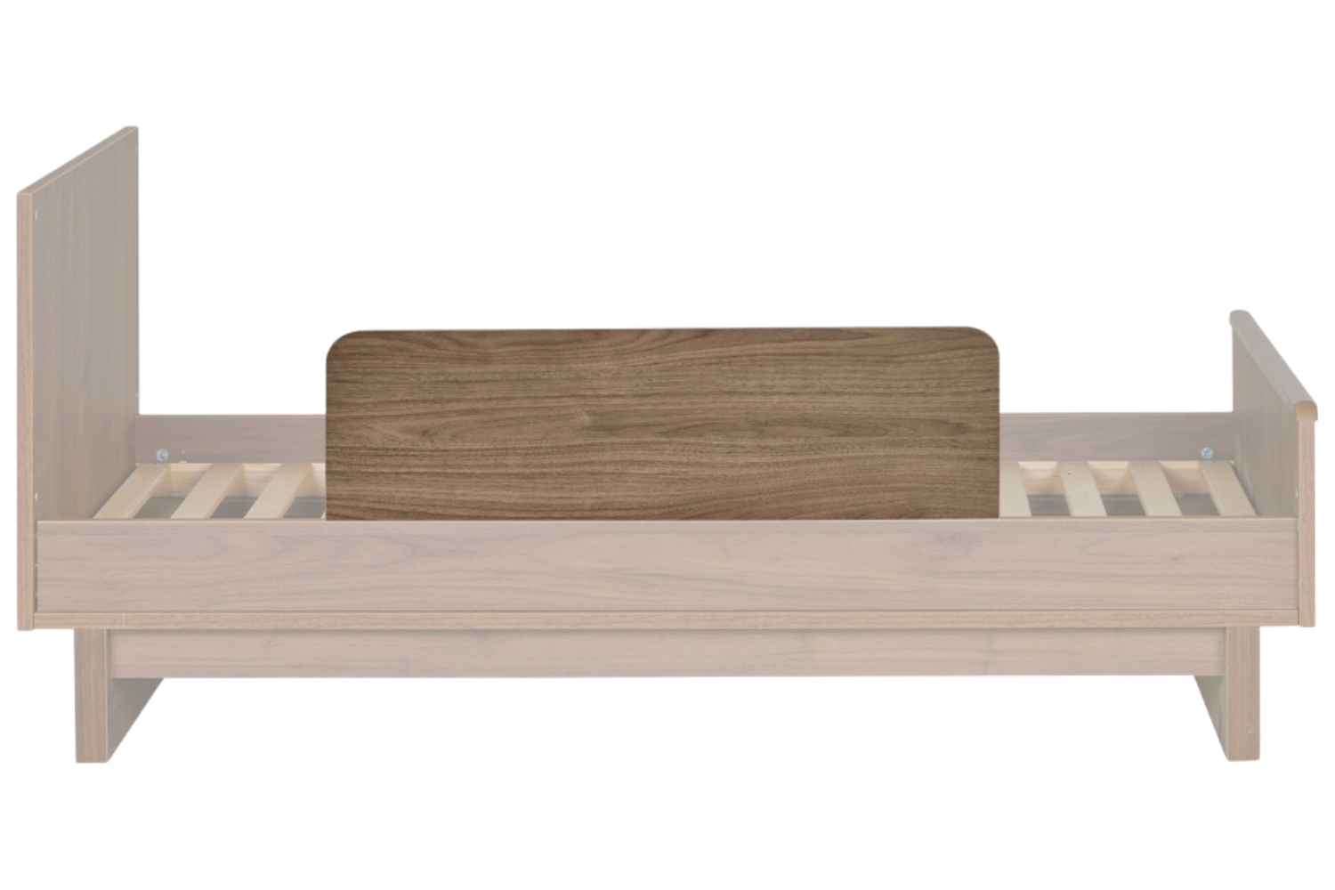 Hnědá dětská zábrana Quax Ashi 90 cm s ořechovým dekorem Quax