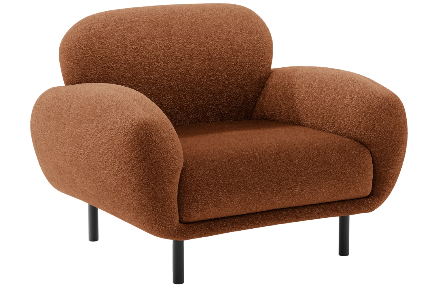 Micadoni Terakotově oranžové bouclé křeslo Poppy Micadoni