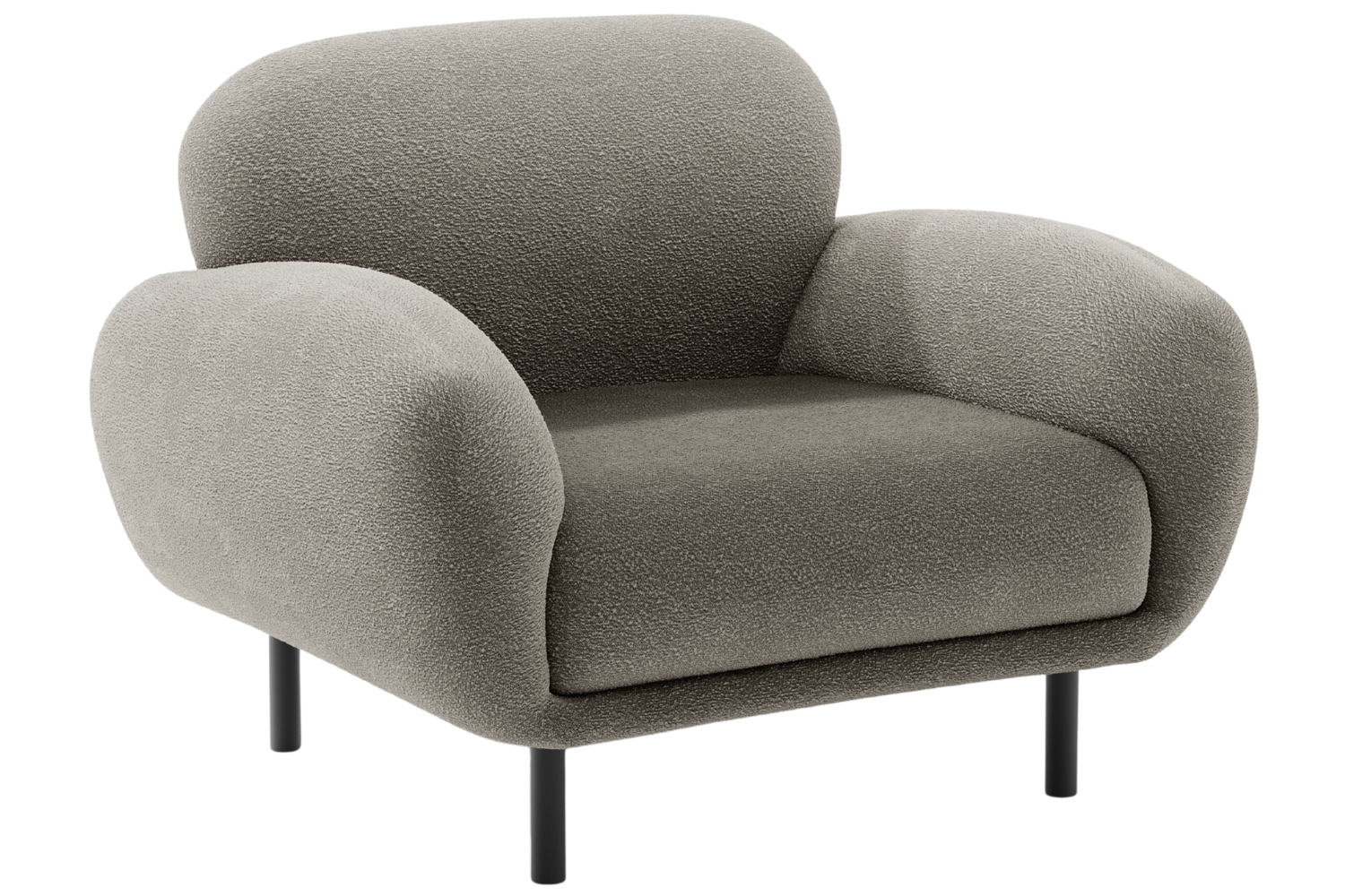 Micadoni Šedé bouclé křeslo Poppy Micadoni