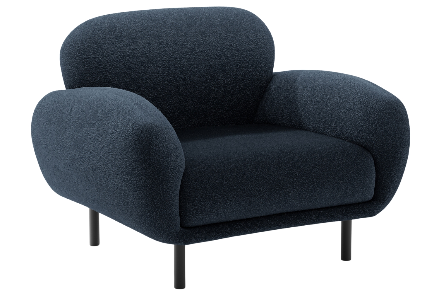 Micadoni Tmavě modré bouclé křeslo Poppy Micadoni