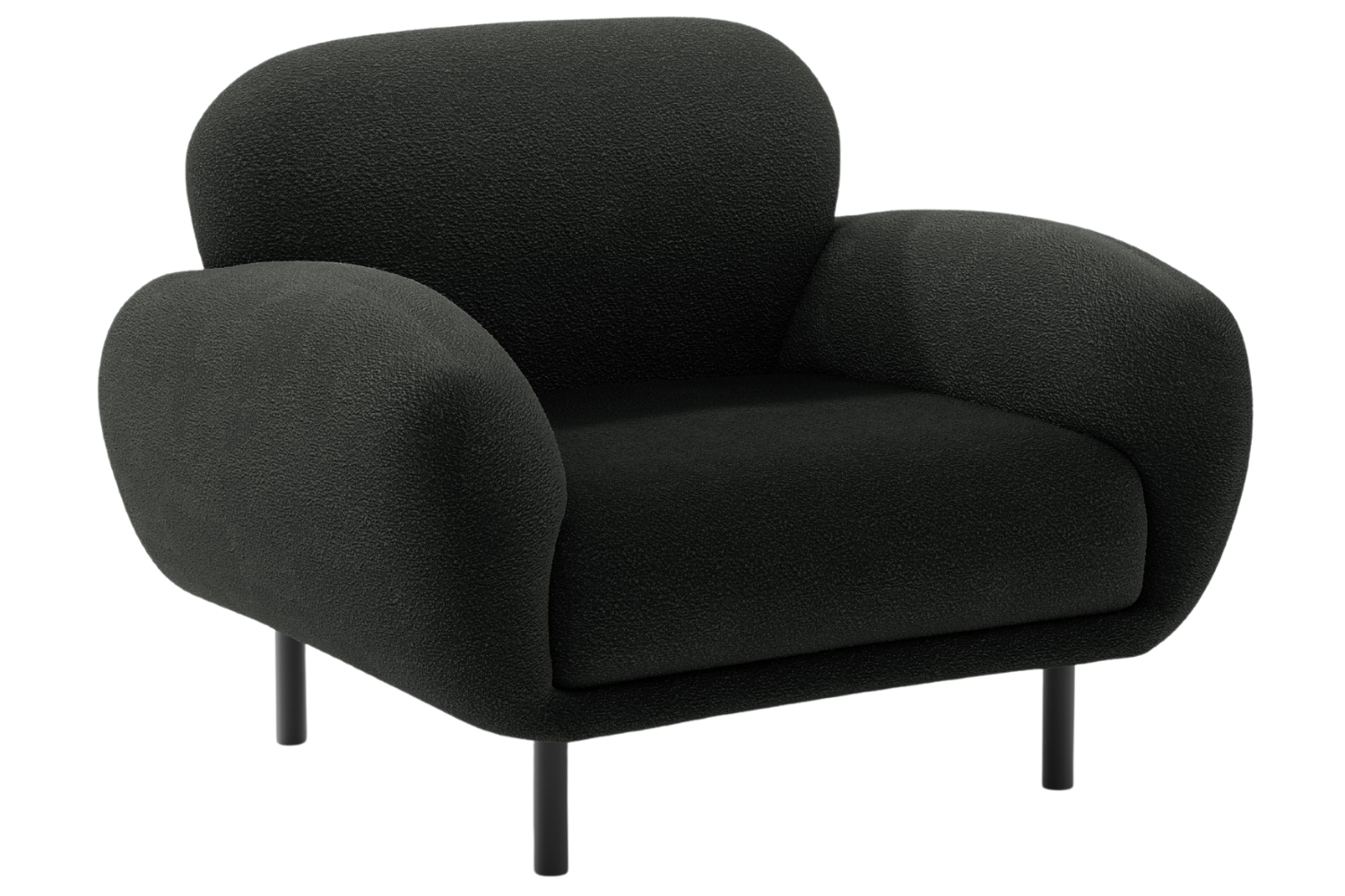 Micadoni Černé bouclé křeslo Poppy Micadoni