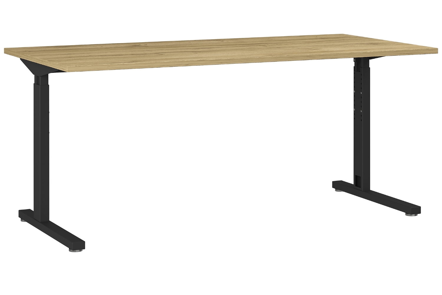 Germania Černý výškově nastavitelný pracovní stůl Profi 2.0 160 x 80 cm s dubovým dekorem Germania