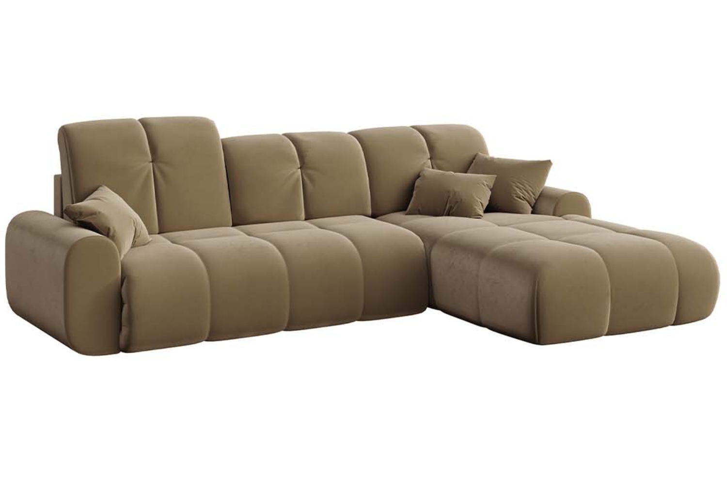 Devichy Hnědá sametová rozkládací pohovka Tous 290 cm