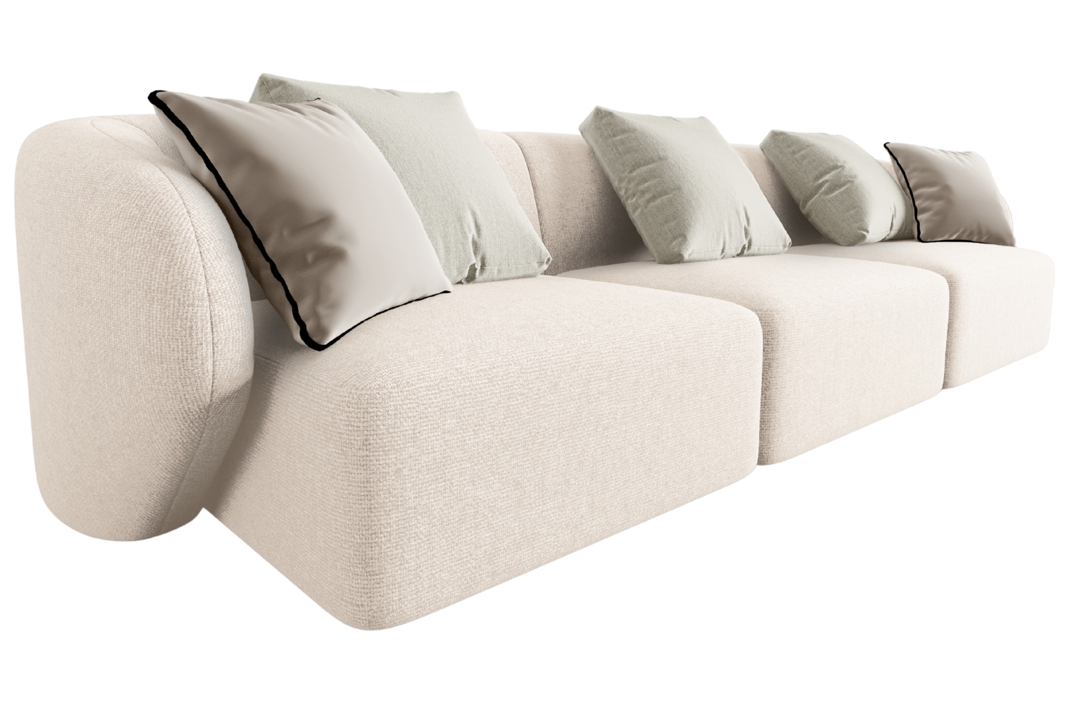 Maison Heritage Světle béžová trojmístná pohovka Chiara 266 cm Maison Heritage