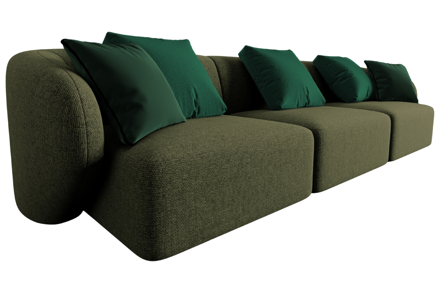 Maison Heritage Zelená trojmístná pohovka Chiara 266 cm Maison Heritage