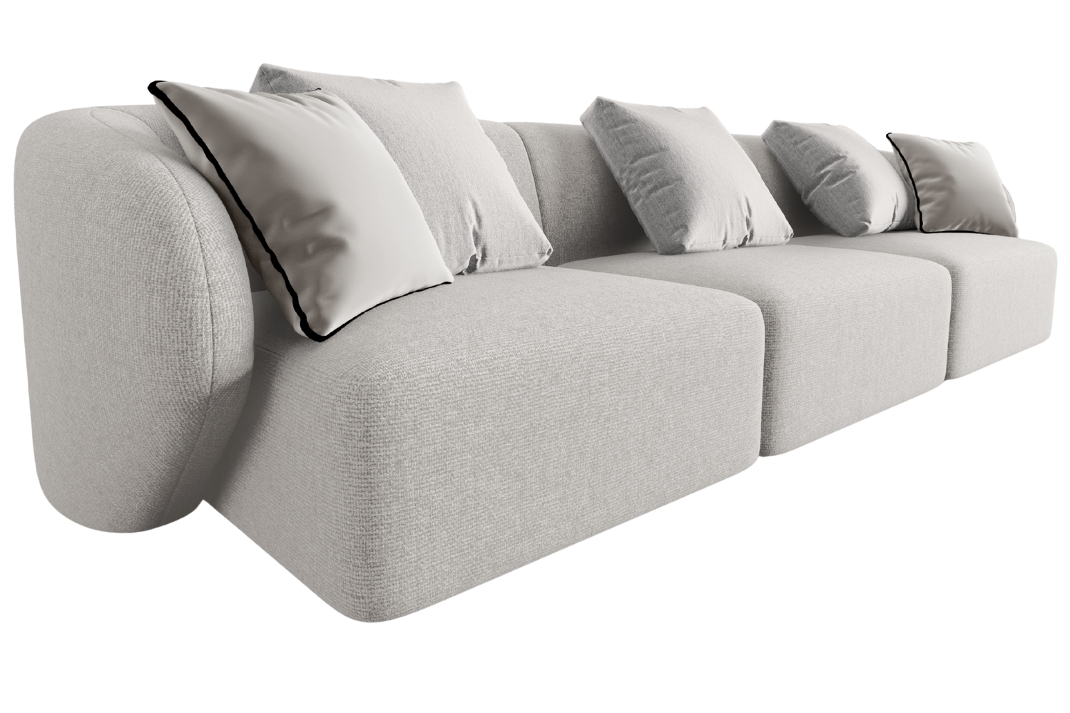 Maison Heritage Světle šedá trojmístná pohovka Chiara 266 cm Maison Heritage