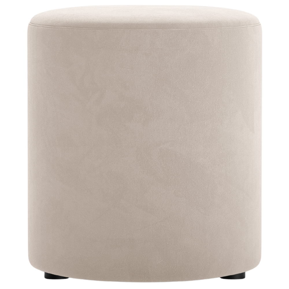 Micadoni Béžový sametový taburet Dia 40 cm Micadoni