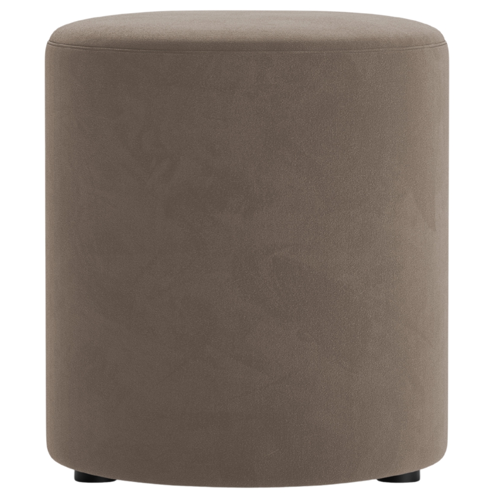 Micadoni Béžovošedý sametový taburet Dia 40 cm Micadoni