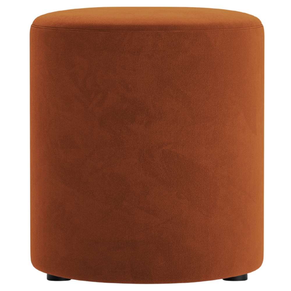 Micadoni Terakotově oranžový sametový taburet Dia 40 cm Micadoni