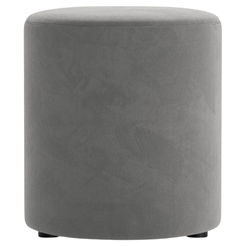 Micadoni Šedý sametový taburet Dia 40 cm Micadoni