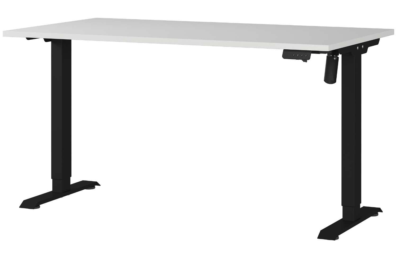 Germania Světle šedý výškově nastavitelný pracovní stůl Profi 2.0 140 x 80 cm s černou podnoží Germania