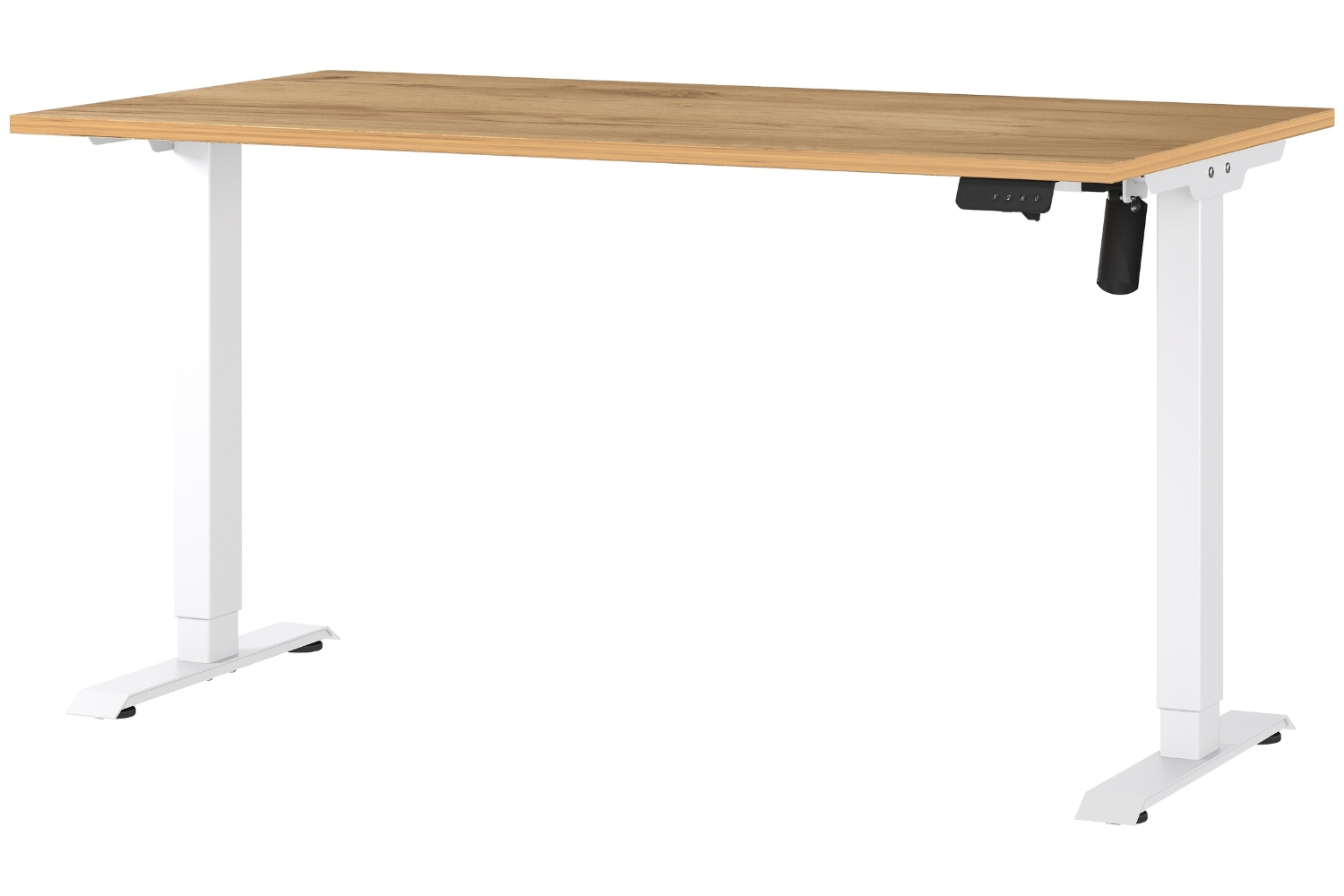 Germania Bílý výškově nastavitelný pracovní stůl Profi 2.0 140 x 80 cm s dubovým dekorem Germania