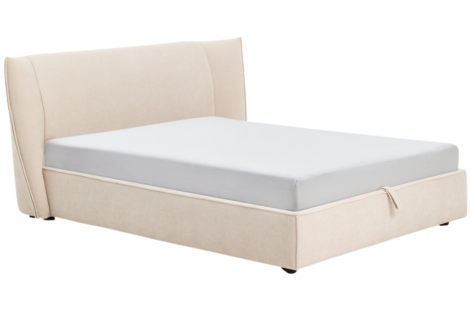 Kave Home Béžová dvoulůžková postel Arvian 160 x 200 cm s úložným prostorem Kave Home