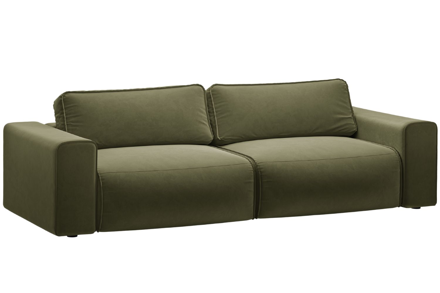 Micadoni Zelená sametová rozkládací pohovka Victor 246 cm Micadoni