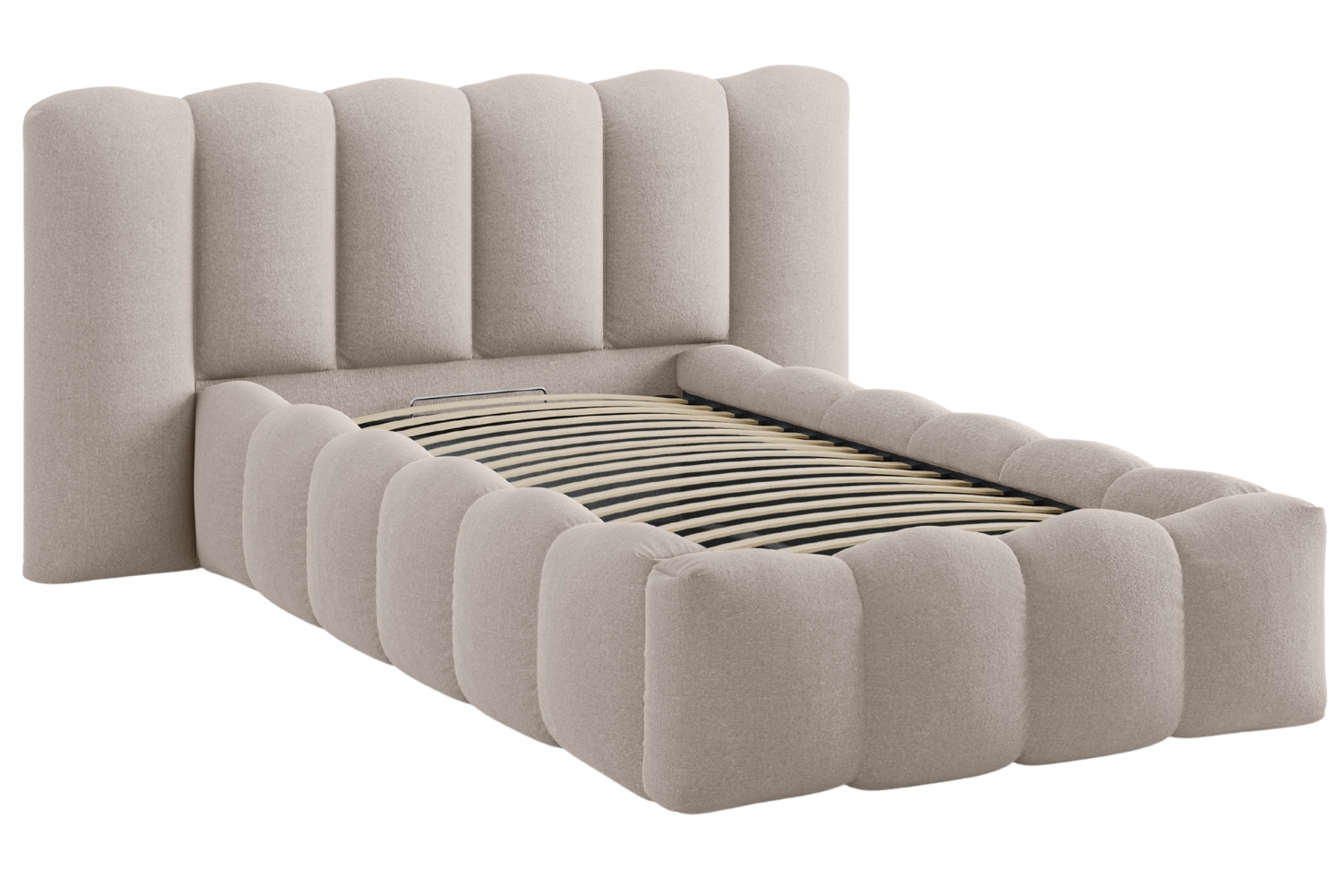 Micadoni Světle hnědá jednolůžková postel Lupine 90 x 200 cm s úložným prostorem Micadoni