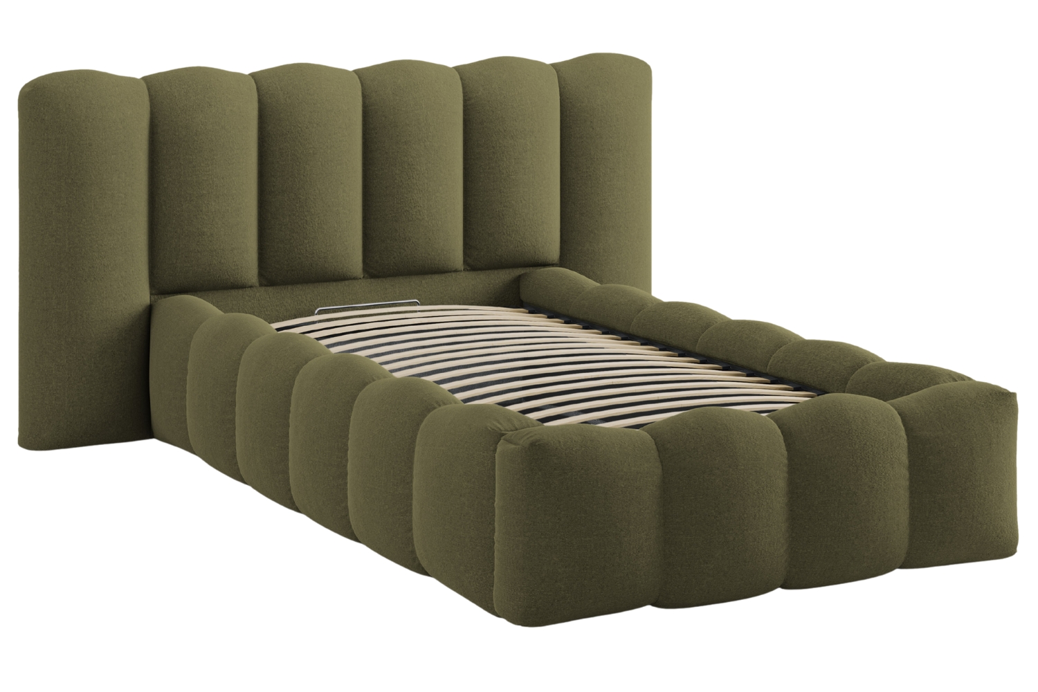 Micadoni Zelená jednolůžková postel Lupine 90 x 200 cm s úložným prostorem Micadoni