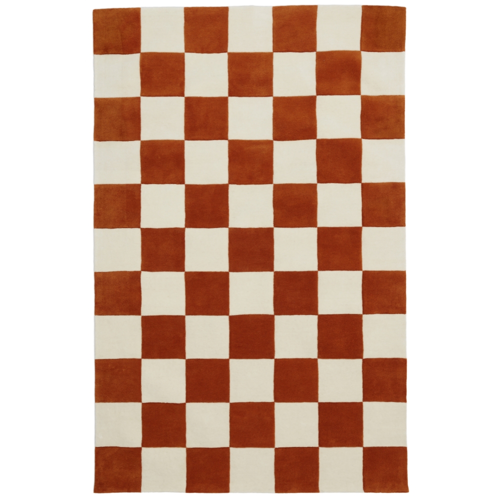 FEST Amsterdam Béžovo-oranžový vlněný koberec Checks 161 x 253 cm FEST Amsterdam