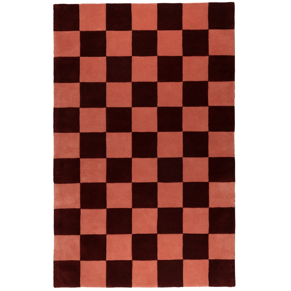 FEST Amsterdam Červeno-růžový vlněný koberec Checks 161 x 253 cm FEST Amsterdam