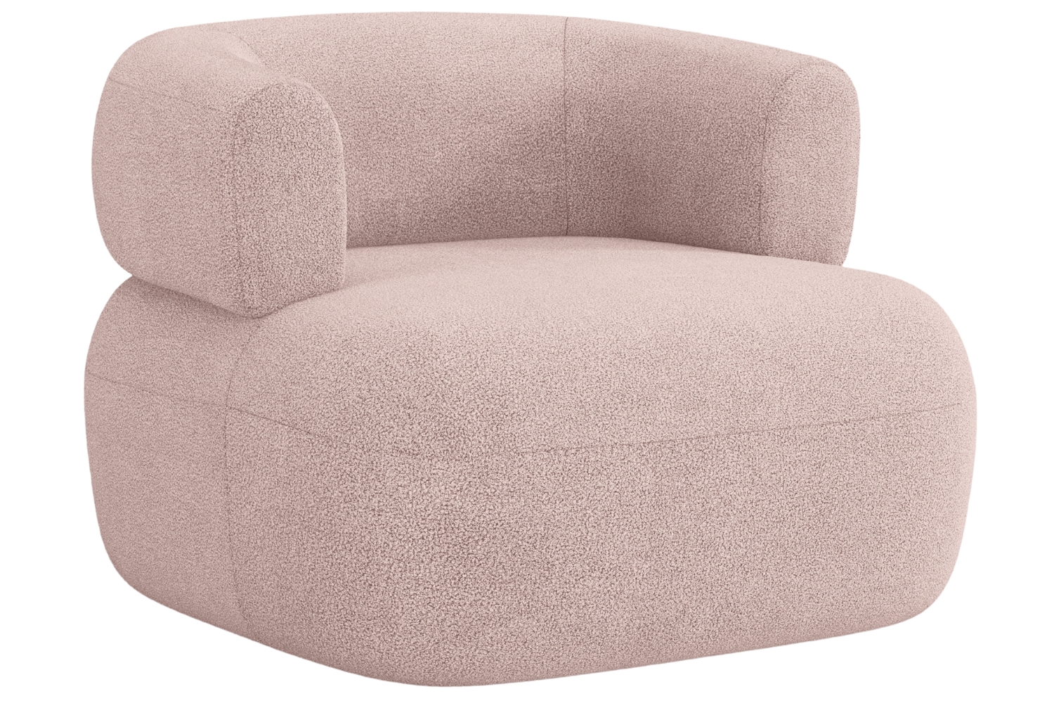 Windsor & Co Pudrově růžové bouclé křeslo Aldrin Windsor & Co