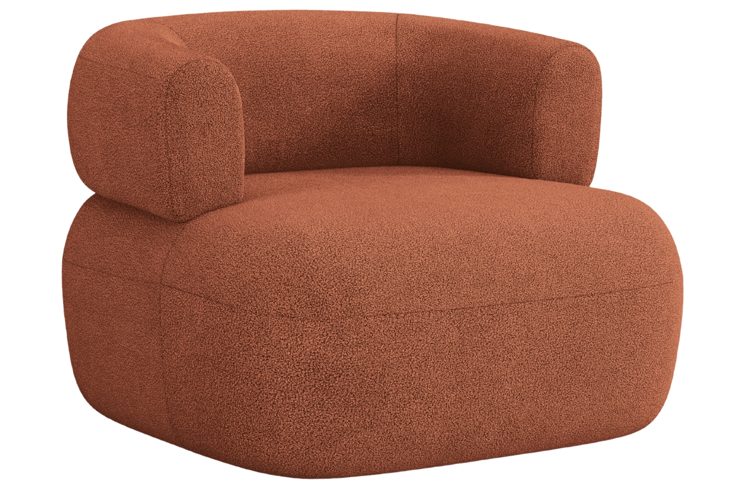 Windsor & Co Cihlově červené bouclé křeslo Aldrin Windsor & Co