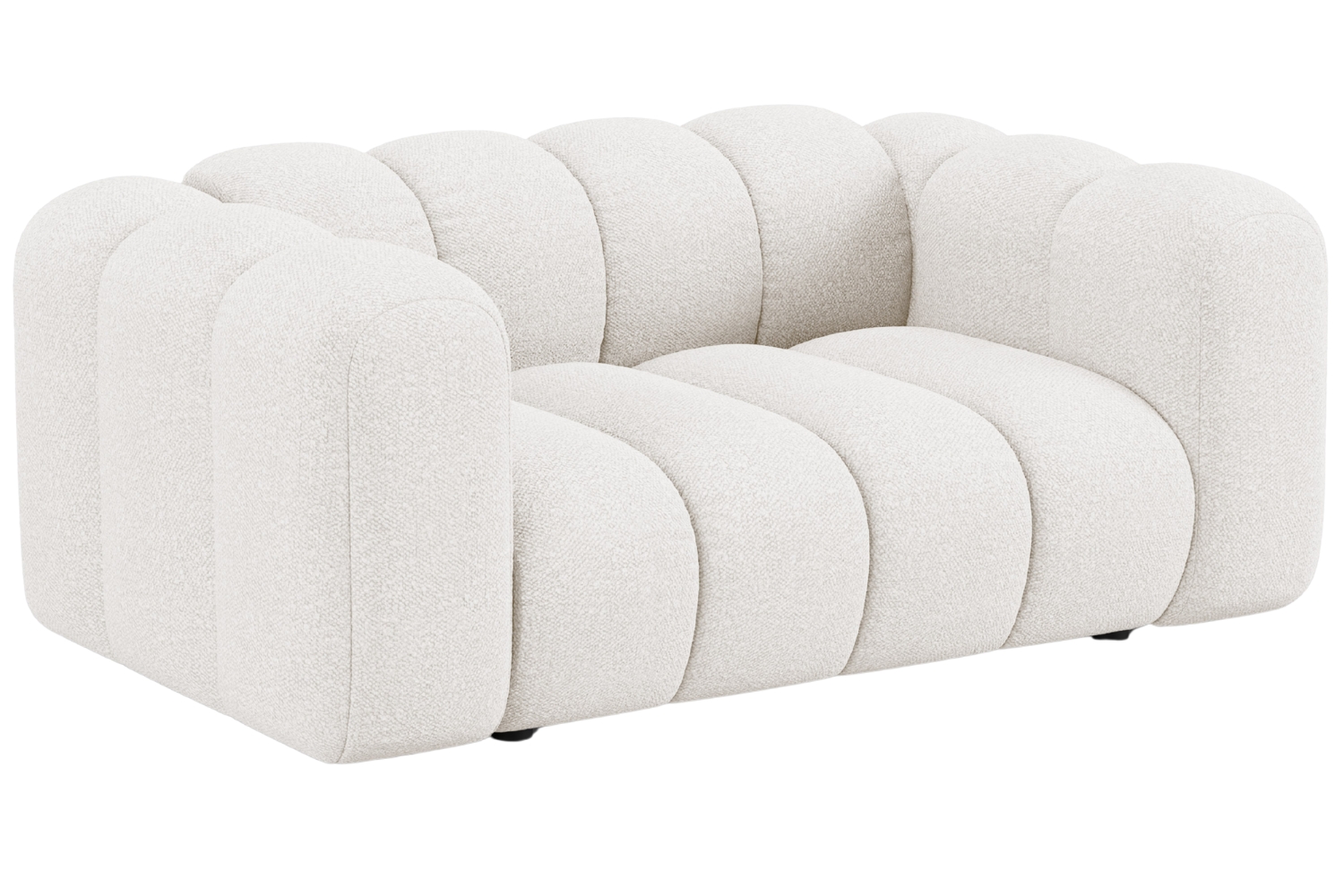 Micadoni Bílá bouclé dvoumístná pohovka Lupine 170 cm Micadoni