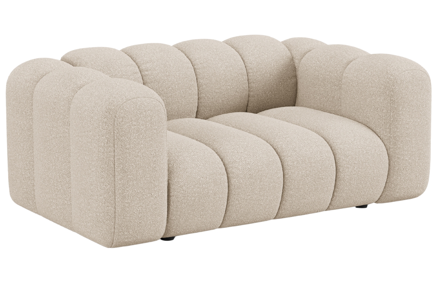 Micadoni Béžová bouclé dvoumístná pohovka Lupine 170 cm Micadoni