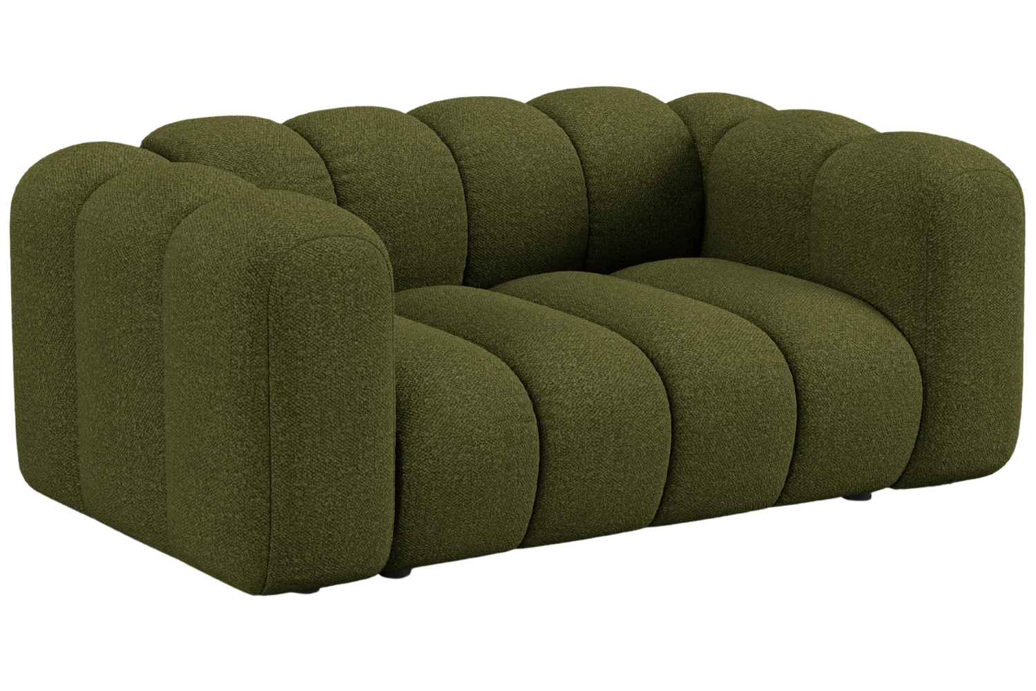 Micadoni Zelená bouclé dvoumístná pohovka Lupine 170 cm Micadoni