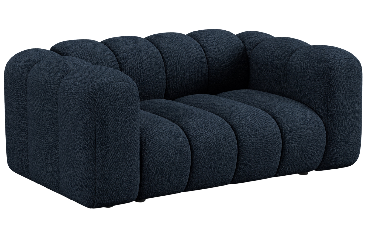 Micadoni Tmavě modrá bouclé dvoumístná pohovka Lupine 170 cm Micadoni