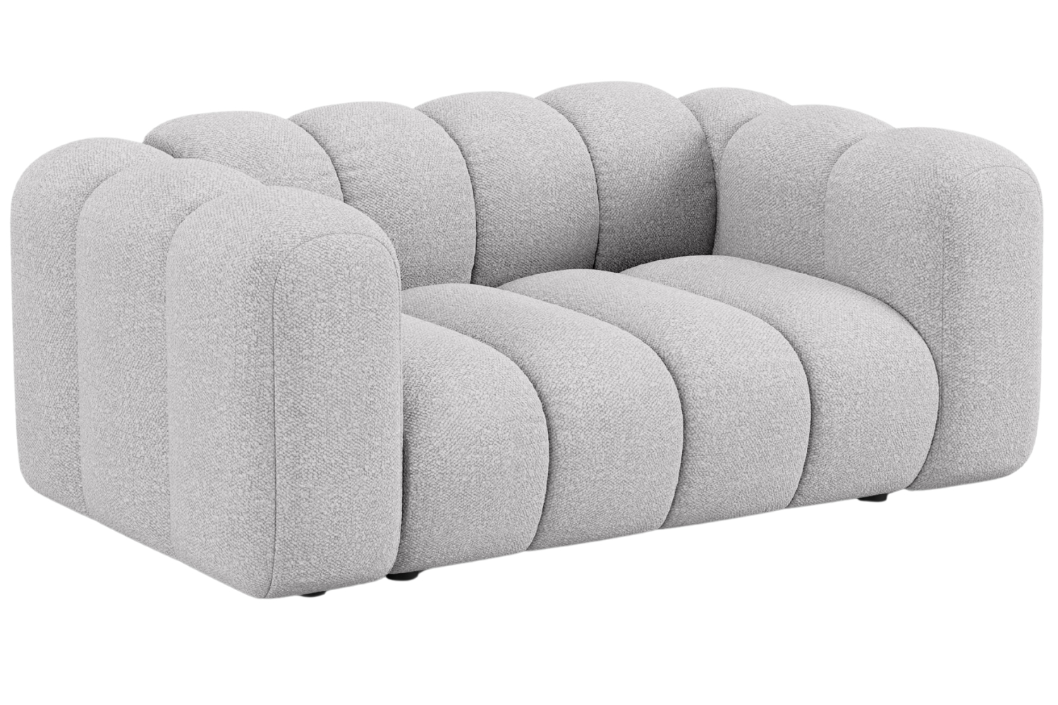 Micadoni Světle šedá bouclé dvoumístná pohovka Lupine 170 cm Micadoni