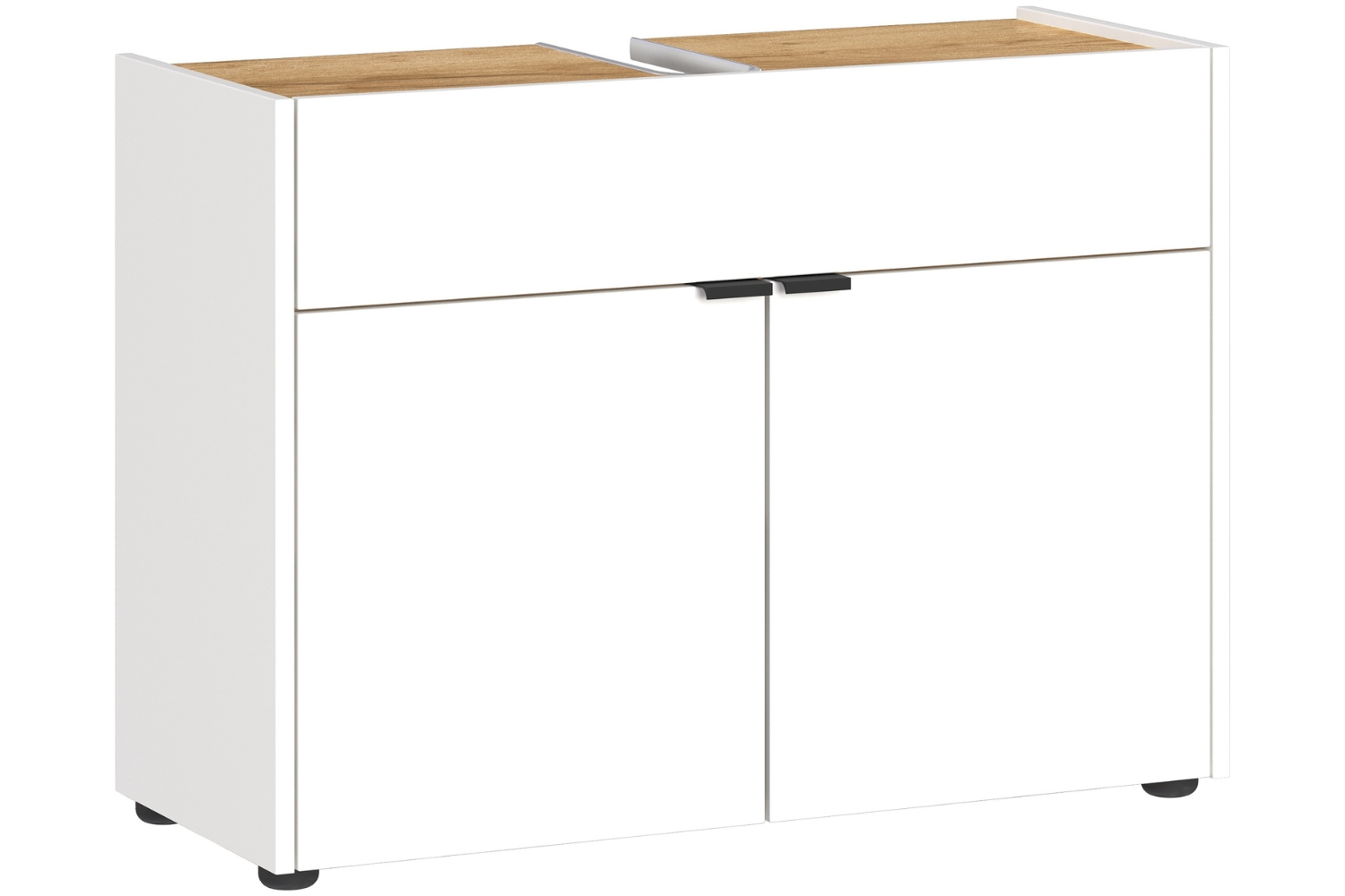 Germania Bílá umyvadlová skříňka Forano 80 x 34 cm s dubovým dekorem Germania