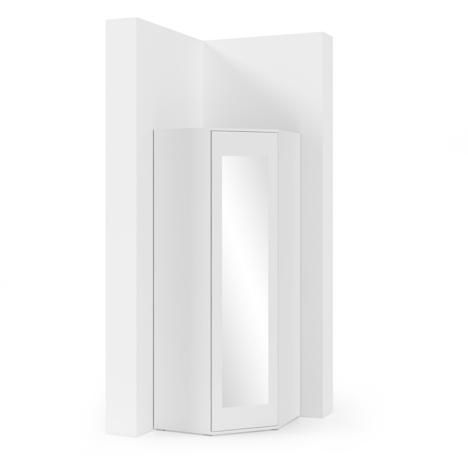 Rohová skříň se zrcadlem AMI Bílá