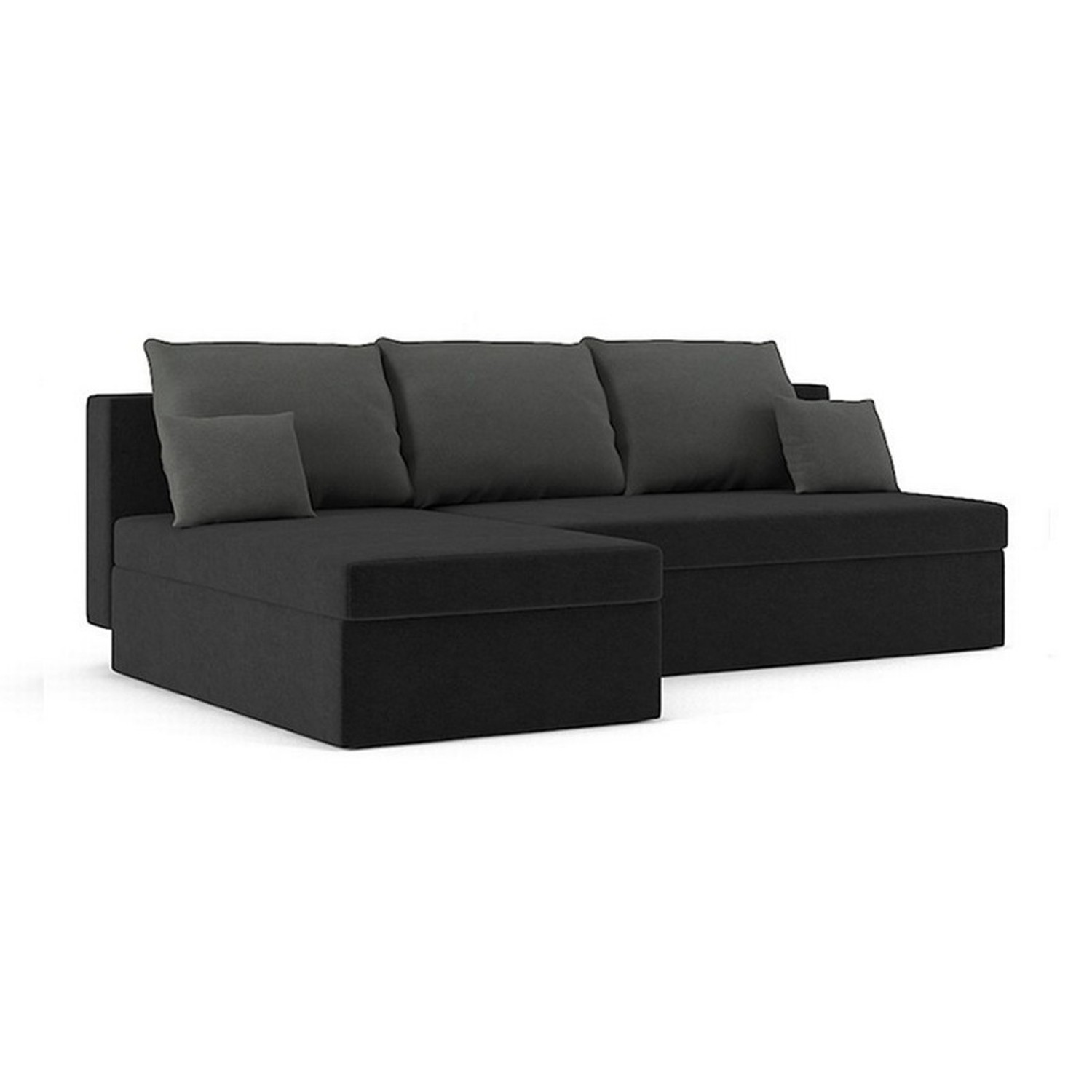 Rozkládací rohová sedací souprava MONAKO MODEL 3 Levá Černá/šedá