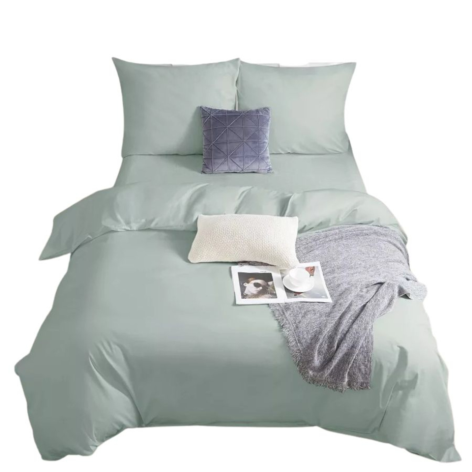 Saténové povlečení I24 140x200 cm Zelená