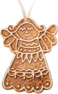 Keramick&aacute; v&aacute;nočn&iacute; ozdoba 10 cm Gingerbread Angel &ndash; Dakls Dakls