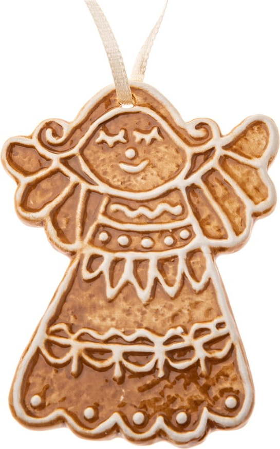 Keramická vánoční ozdoba 10 cm Gingerbread Angel – Dakls Dakls