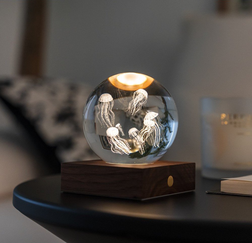 Tmavě hnědá světelná dekorace na USB Amber – Gingko Gingko