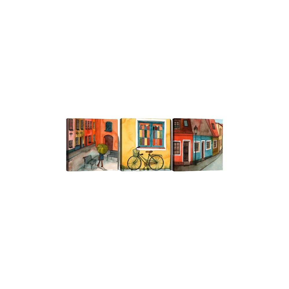 Sada 3 obrazů Tablo Center City Vibe Vavien Artwork
