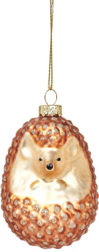 Skleněná ručně vyrobená vánoční ozdoba 8 cm Hedgehog – Sass & Belle Sass & Belle
