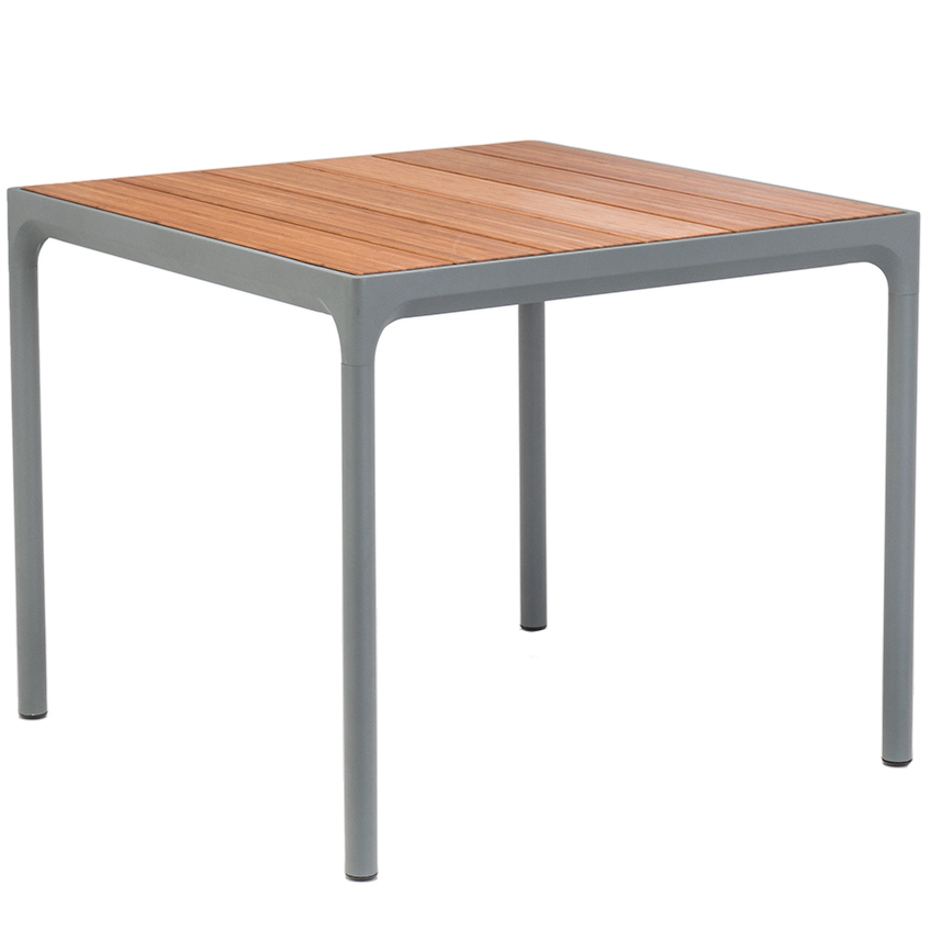 Antracitový bambusový zahradní jídelní stůl HOUE Four 90 x 90 cm Houe