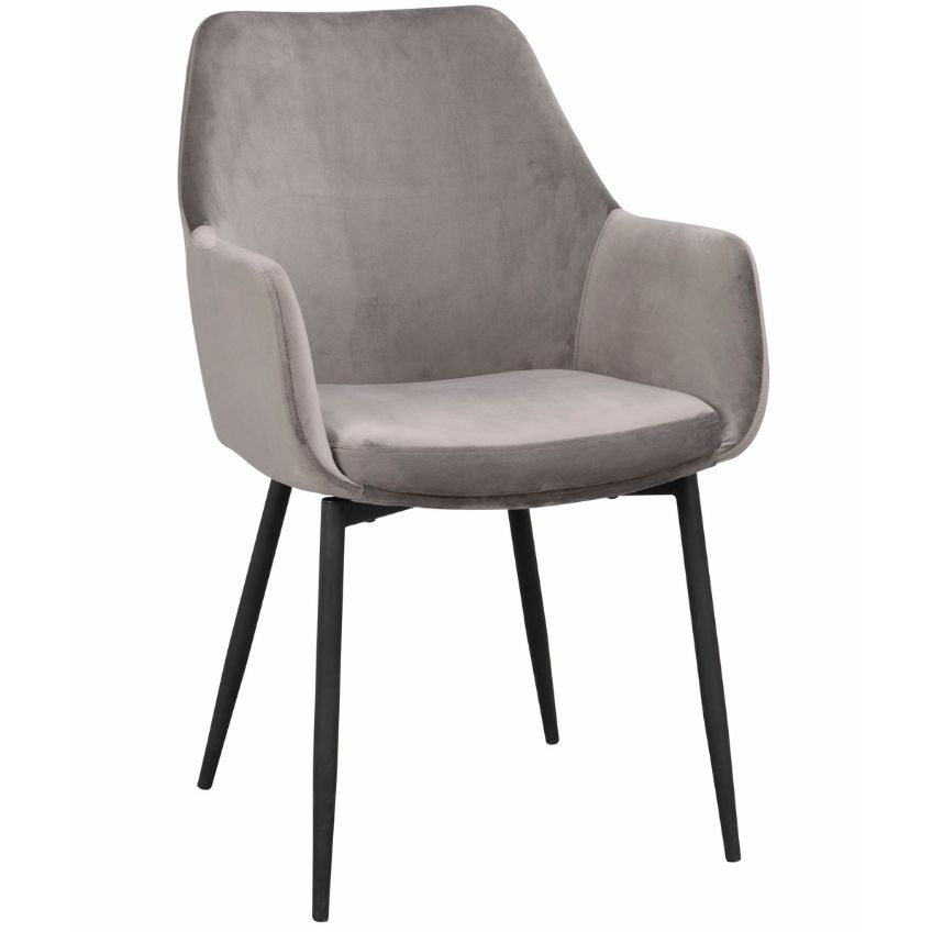 Šedá sametová jídelní židle ROWICO REILY Rowico