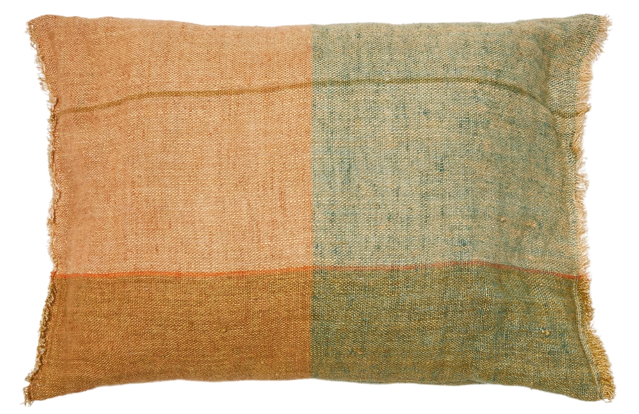 Zeleno-oranžový povlak na polštář Kave Home Sanna 30 x 50 cm Kave Home