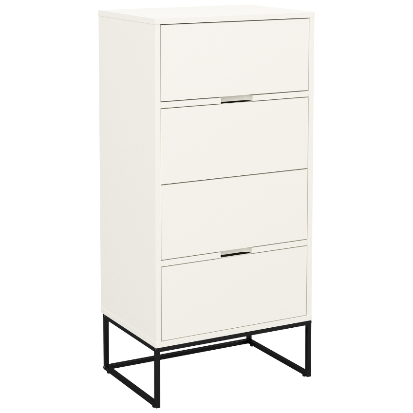 Matně bílý lakovaný botník Tenzo Lipp 58 x 28 cm Tenzo