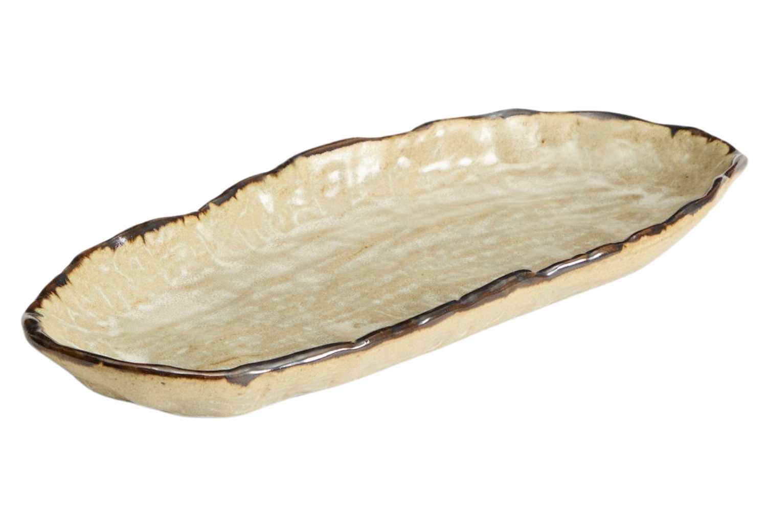 Kave Home Hnědý keramický tácek Abela 32 x 13 cm Kave Home