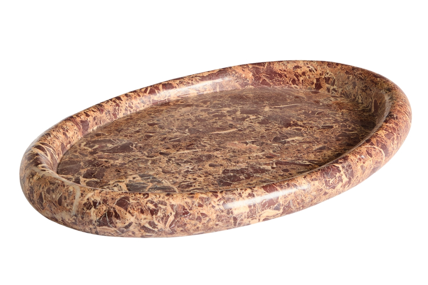 Kave Home Hnědý mramorový tác Lenorel 43 x 28 cm Kave Home