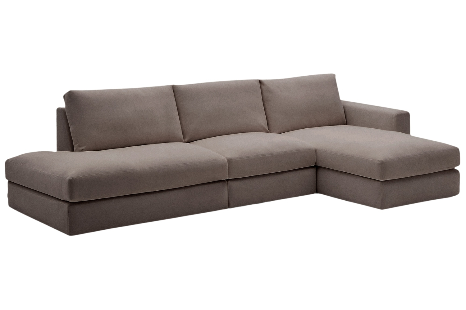 Kave Home Tmavě hnědá modulární rohová pohovka Alea 340 cm