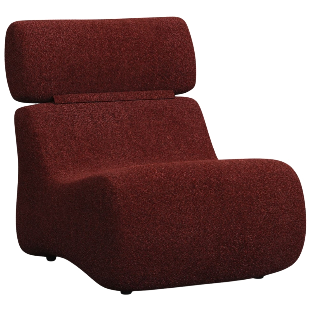 Kave Home Bordově červené bouclé křeslo Club Kave Home