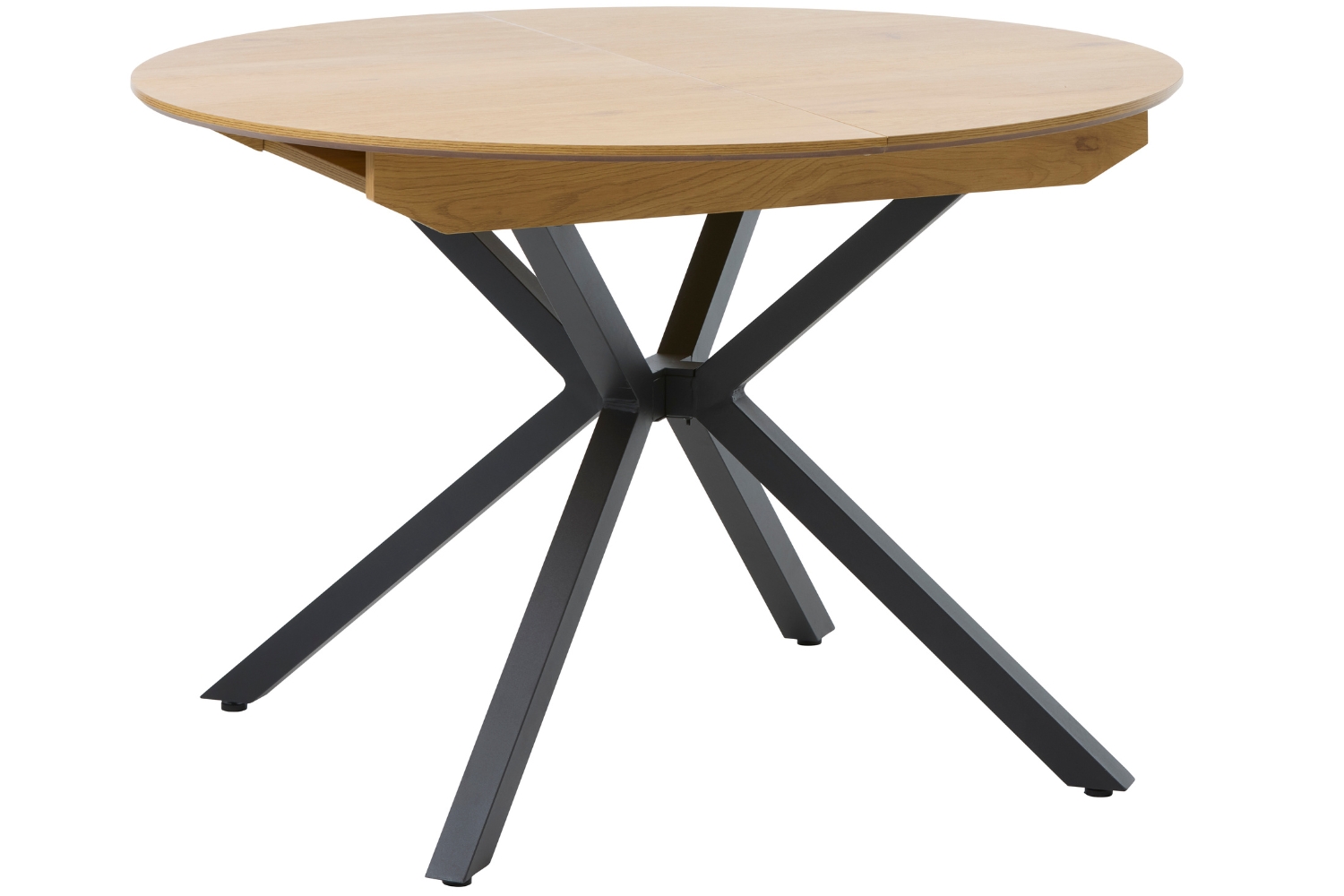 Unique Furniture Černý rozkládací jídelní stůl Cesura 120/170 x 120 cm s dubovým dekorem Unique Furniture